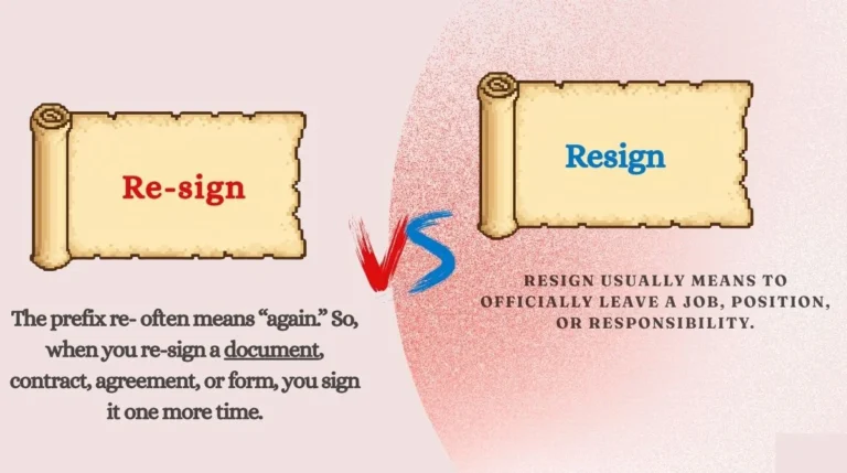 Re-sign vs Resign